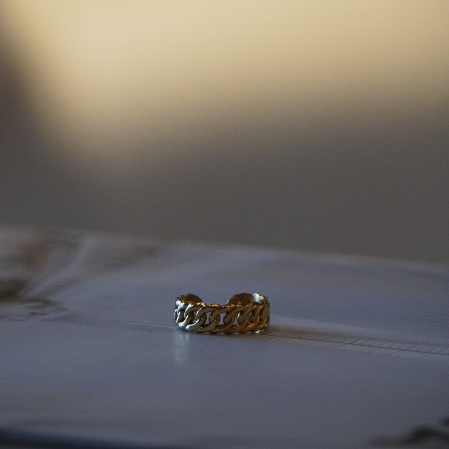 Bague manchette dorée