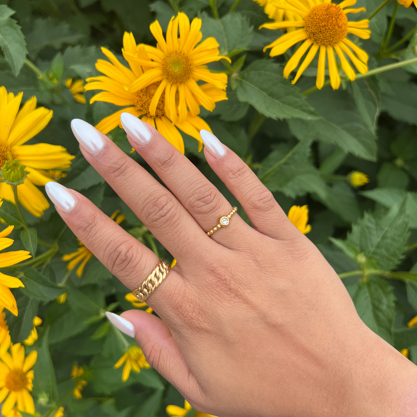 Bague manchette dorée