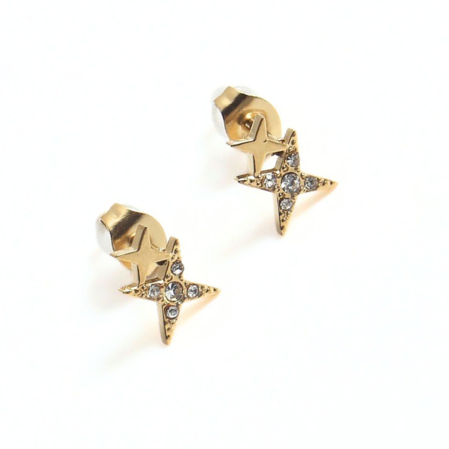 Boucle d'oreille à double étoile