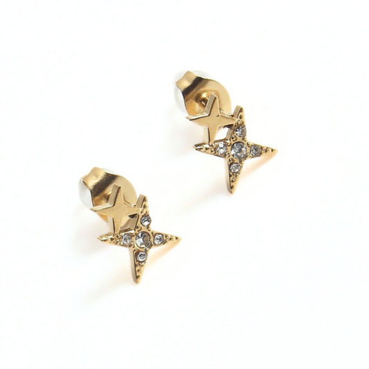 Boucle d'oreille à double étoile