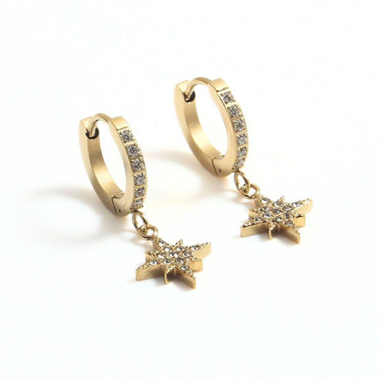Boucle d'oreille étoile pendante